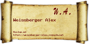 Weissberger Alex névjegykártya